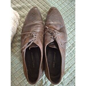 Dolce & Gabbana Men's Leather Brogue Shoes, Made In Italy.  Size US 11.